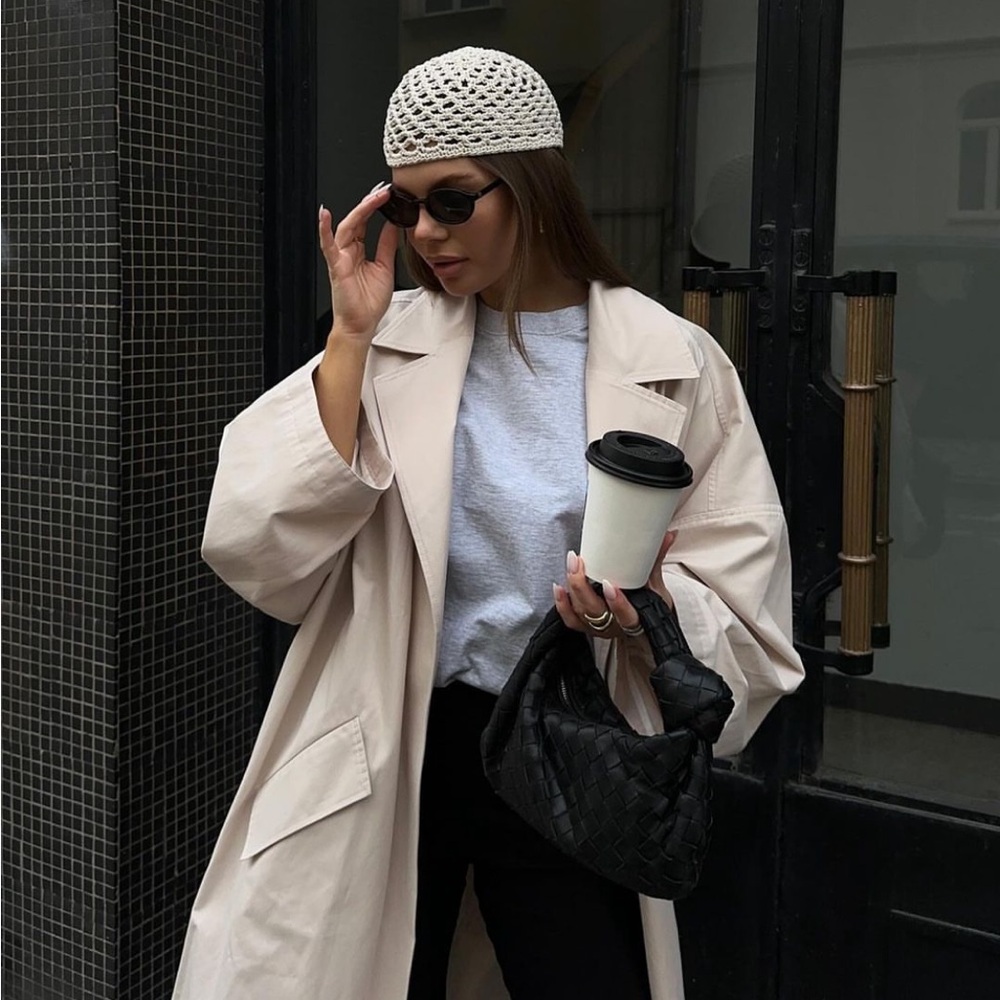 Zara Cream Crochet Beanie Hat